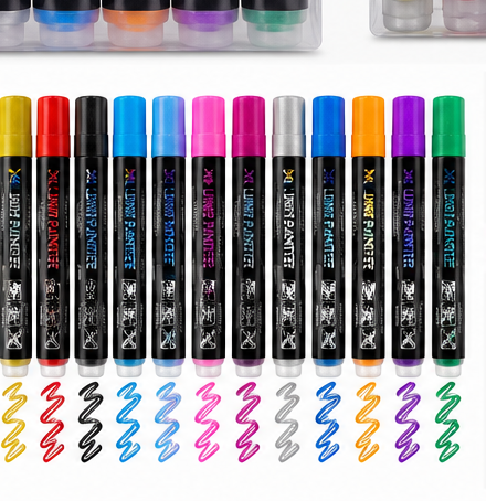 ARTMIX Line Painter Double Line Outline Markers – 12 Colors