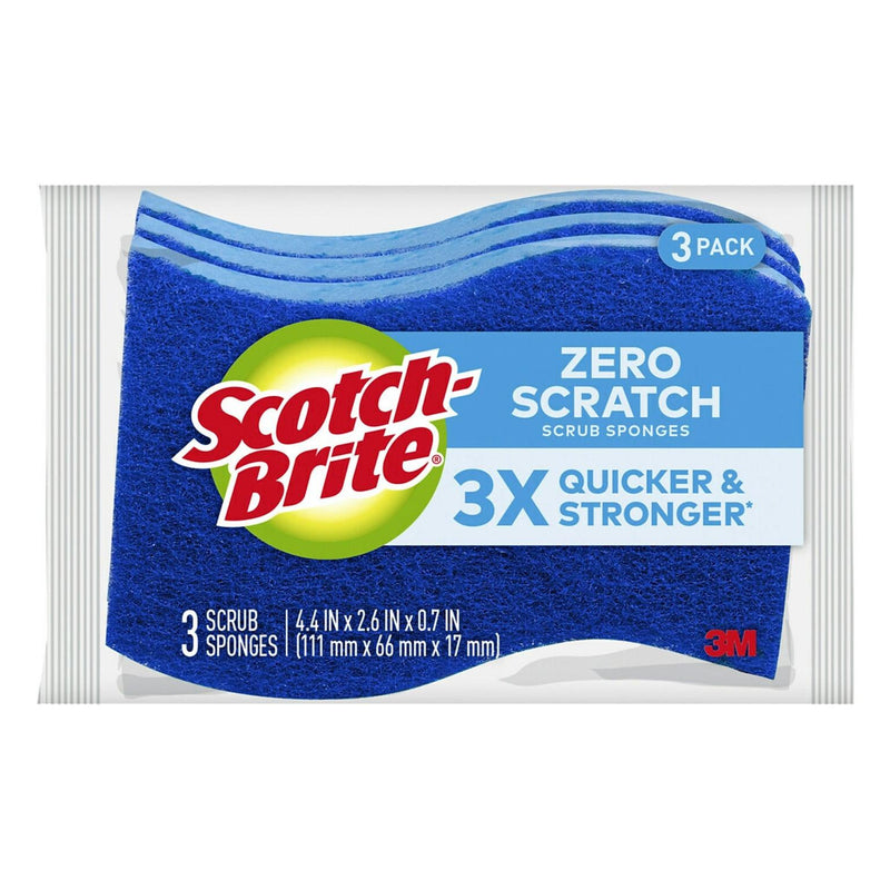 Scotch-Brite Zero Scratch Scrub Sponges, 3 Count