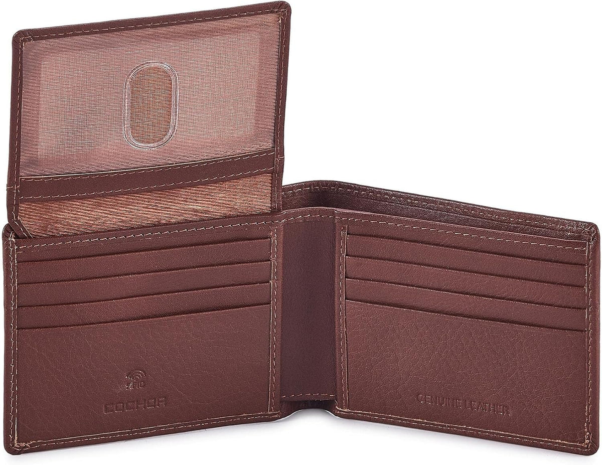 Cochoa Slim Leather Bifold Wallet in Tan Napa