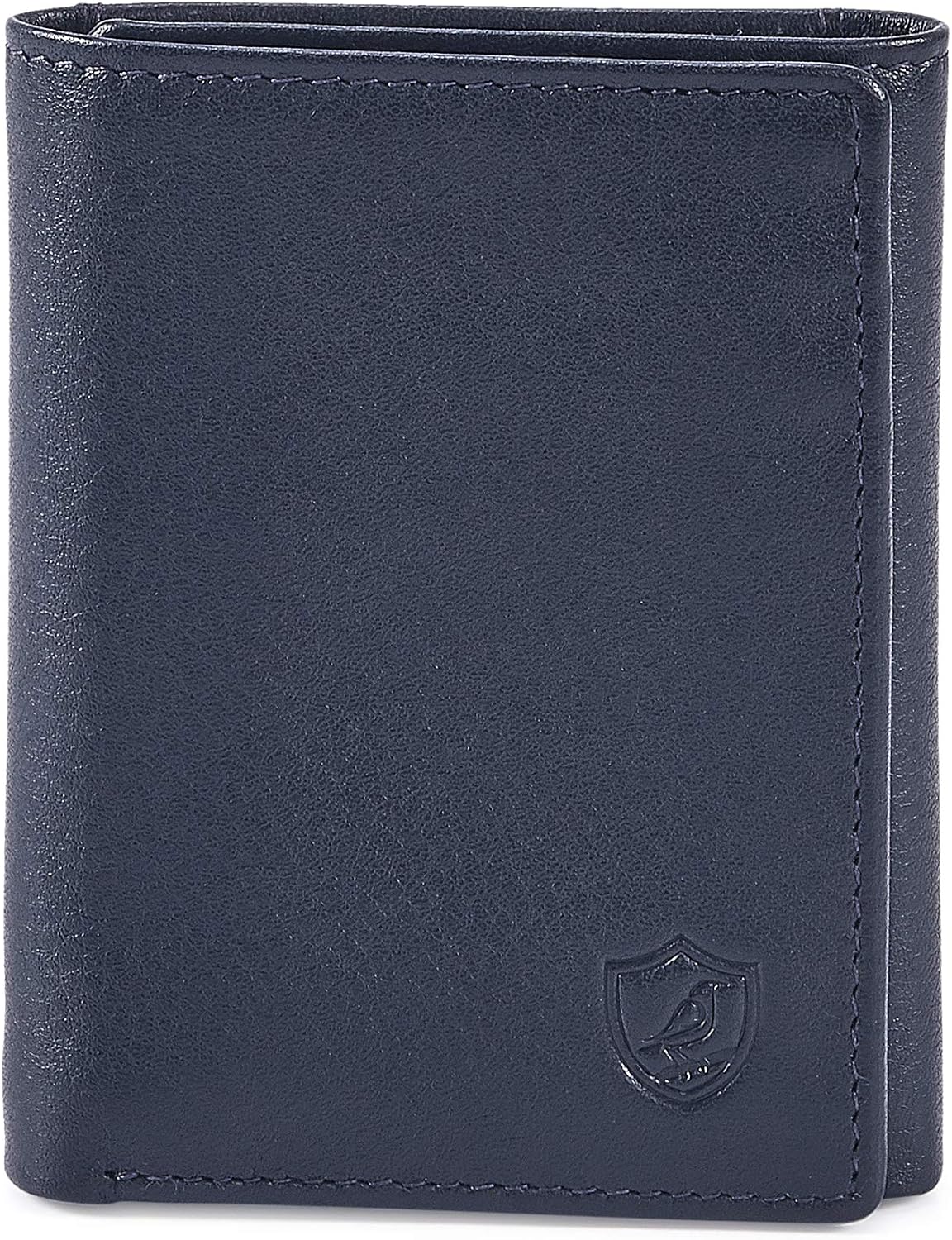 Cochoa Leather Trifold Wallet in Nappa Midnight Navy
