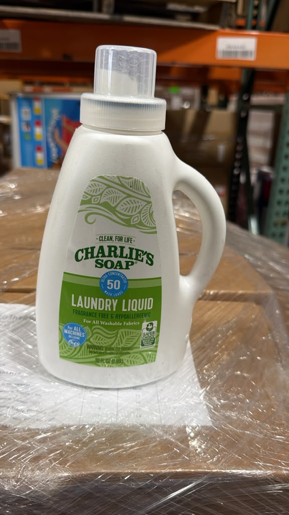 Charlie's Soap Laundry Liquid 32 oz 50 loads front bottle