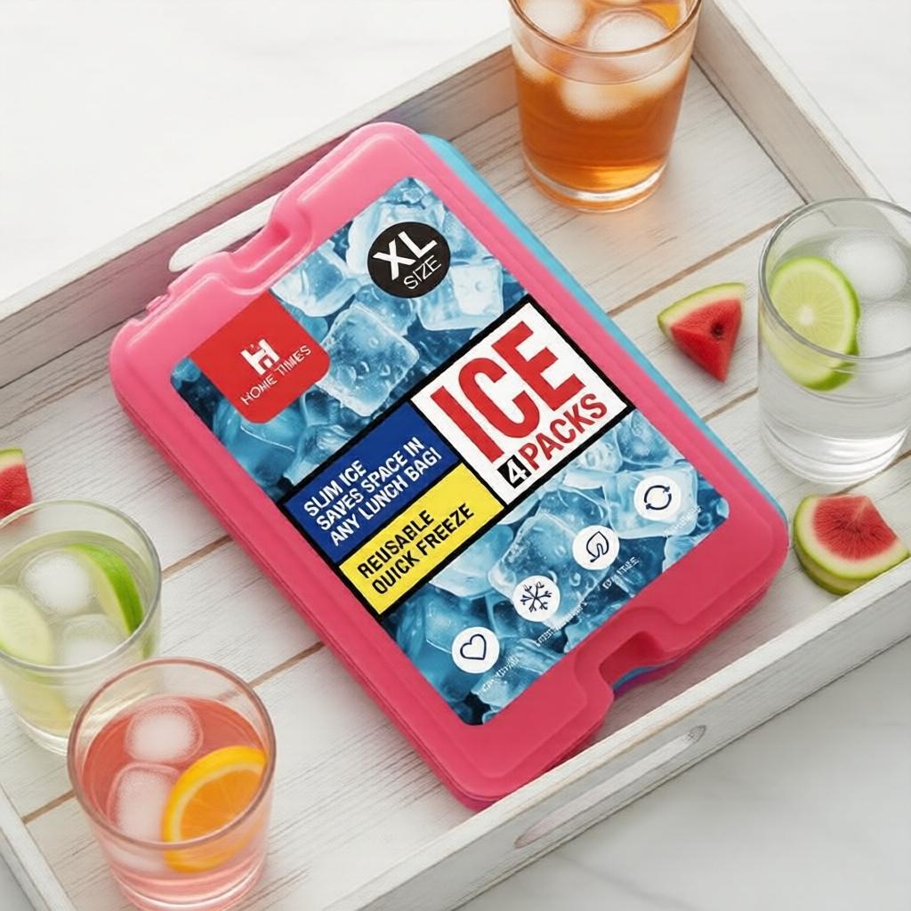 Home Times XL Reusable Ice Packs, 4 Pack