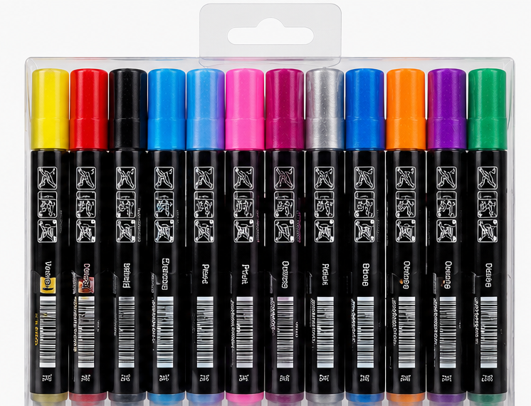 ARTMIX Line Painter Double Line Outline Markers – 12 Colors