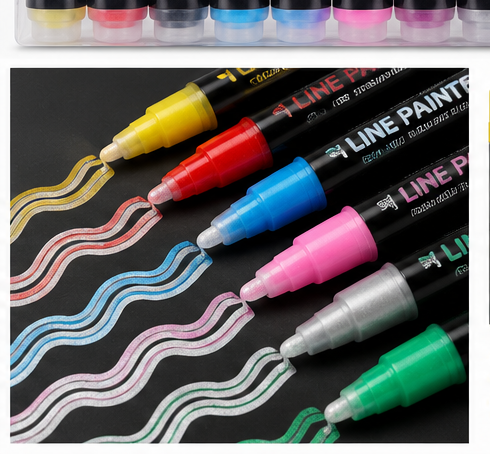 ARTMIX Line Painter Double Line Outline Markers – 12 Colors