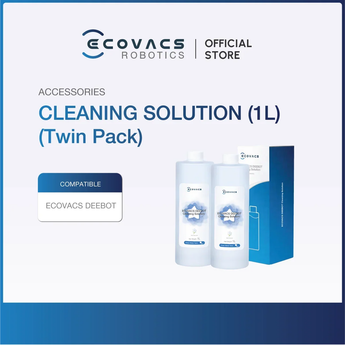 ECOVACS DEEBOT Cleaning Solution, 2 x 1 L