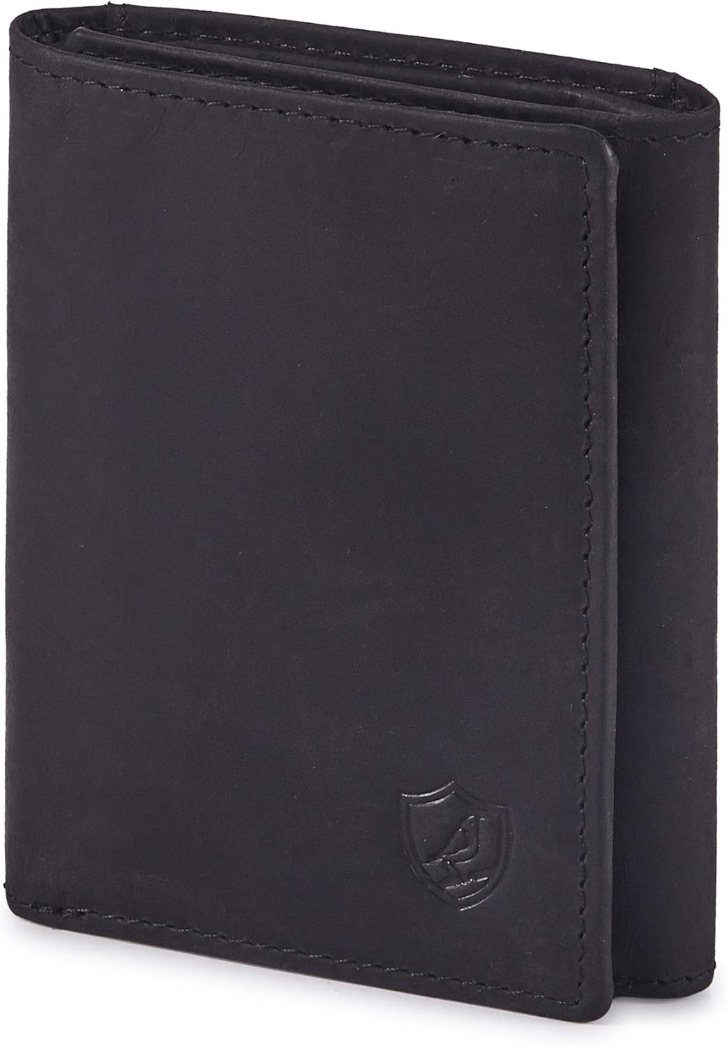 Cochoa Leather Trifold Wallet in Crazy Horse Black