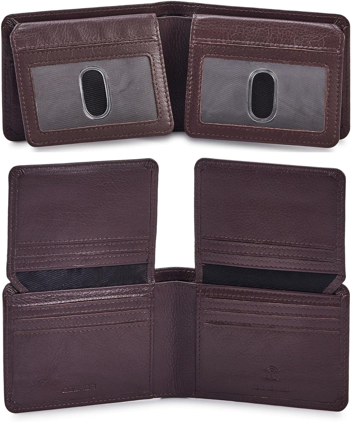 Cochoa High-Capacity Leather Bifold Wallet in Nappa Chocolate
