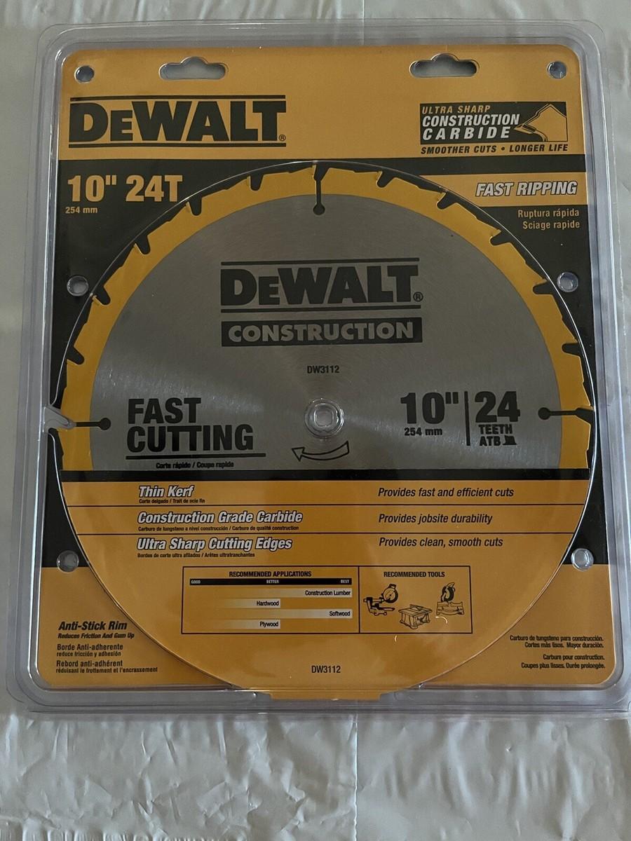 DEWALT DW3112 Construction Saw Blade, 10 in, 24 Tooth