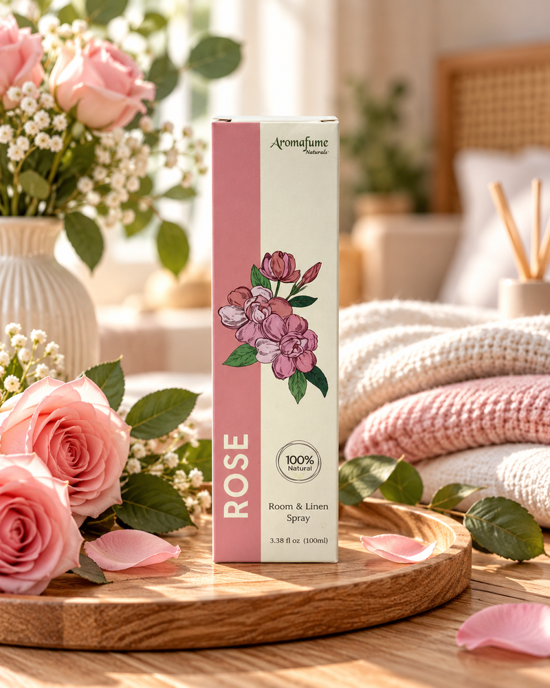 Aromafume Rose Room & Linen Spray - Alcohol-Free, 100 ml / 3.38 fl oz