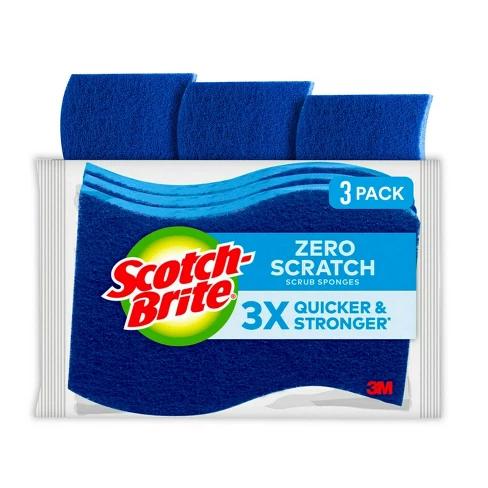 Scotch-Brite Zero Scratch Scrub Sponges, 3 Count