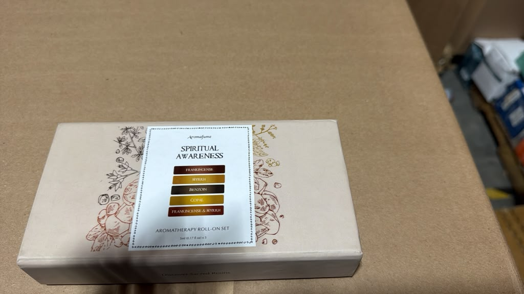 Aromafume Spiritual Awareness aromatherapy roll-on set box