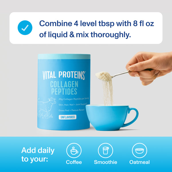 Vital Proteins Collagen Peptides 19.3 oz mixing instructions